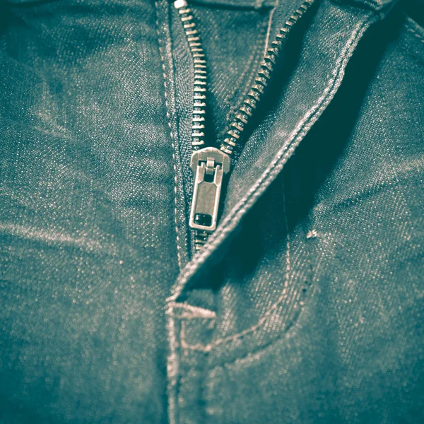 Zip em jean estilo vintage retro — Fotografia de Stock