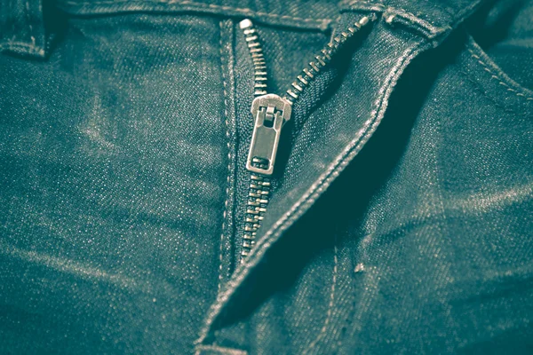 Zip em jean estilo vintage retro — Fotografia de Stock