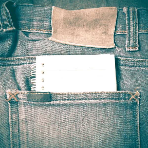 Papier carnet en jean poche style vintage rétro — Photo