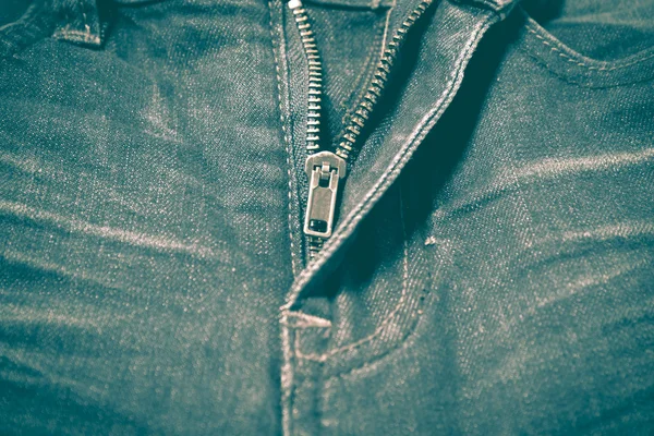 Zip dalam gaya retro vintage jean — Stok Foto