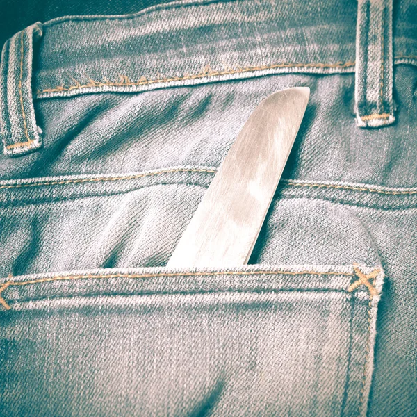 knife in jean retro vintage style