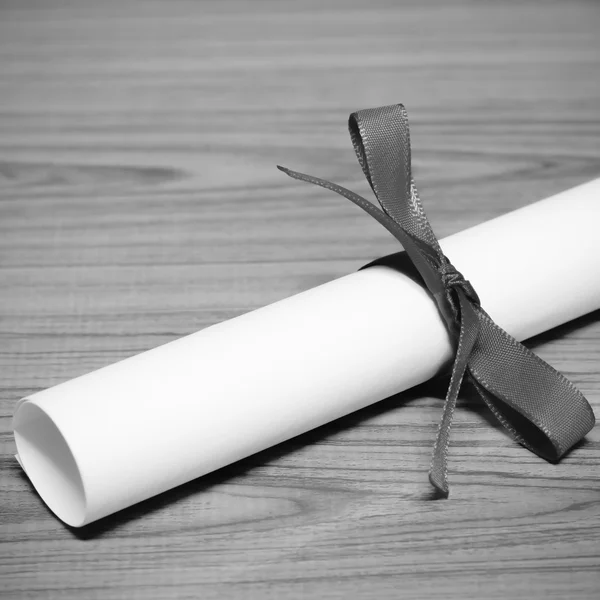 Diploma black and white color tone style — Stock Photo, Image