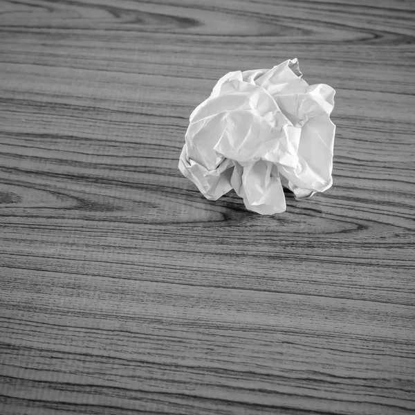 Crumpled paper black and white color tone style — Stock Photo, Image