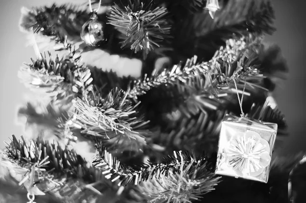 Decorate christmas black and white color tone style — Stock Photo, Image