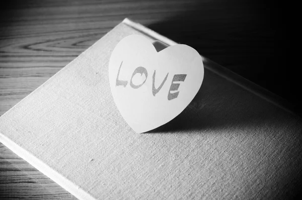 Diary of love black and white color tone style — Stock Photo, Image