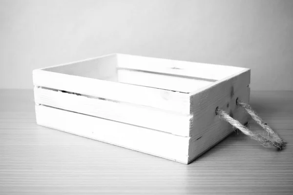 Wood box black and white color tone style — Stock Photo, Image