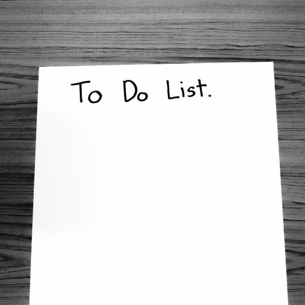 Paper write to do list black and white color tone style — Stock Photo, Image