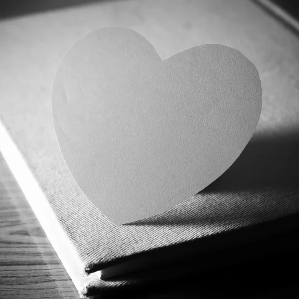 Diary of love black and white color tone style — Stock Photo, Image