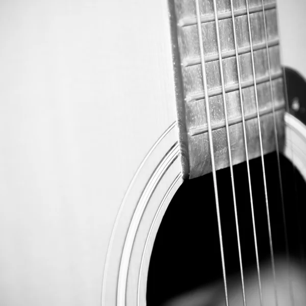 Still life part of guitar black and white color tone style — Stock Photo, Image