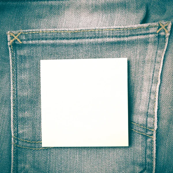 Nota over jean zak retro vintage stijl — Stockfoto