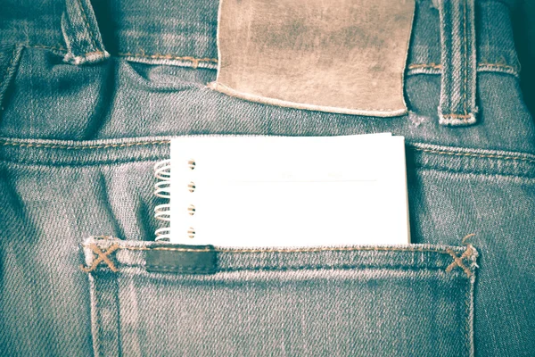 Papír v jean pocket retro vintage stylu — Stock fotografie