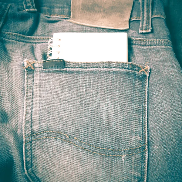 Papír v jean pocket retro vintage stylu — Stock fotografie