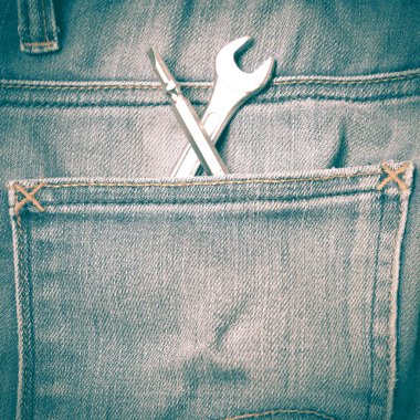 jean pantolon retro vintage tarzı araçlarında anahtarı