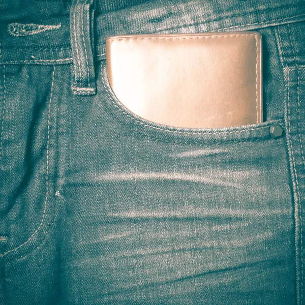 Гаманець в джинсових штанях ретро вінтажний стиль — стокове фото