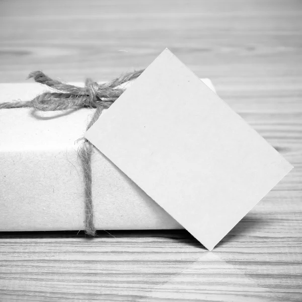 Gift box and card black and white color tone style — Stock Photo, Image