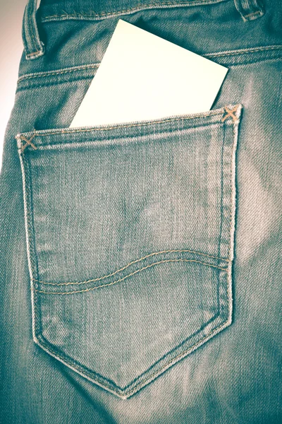 Nota in jean pocket retrò stile vintage — Foto Stock