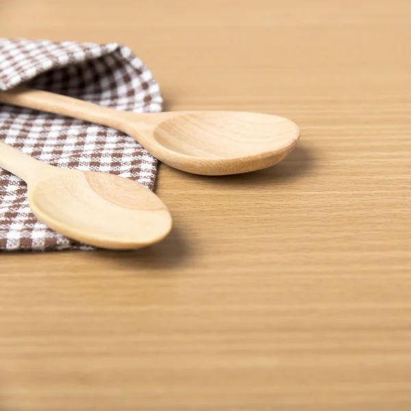 Wooden spoons and kitchen towel Stock Image Everypixel