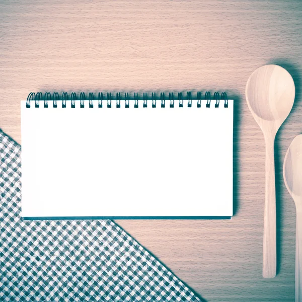 Notebook and kitchen tools — Stock Photo, Image