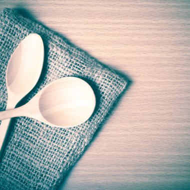 Tahta kaşıklar vintage tarzı