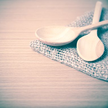 Tahta kaşıklar vintage tarzı