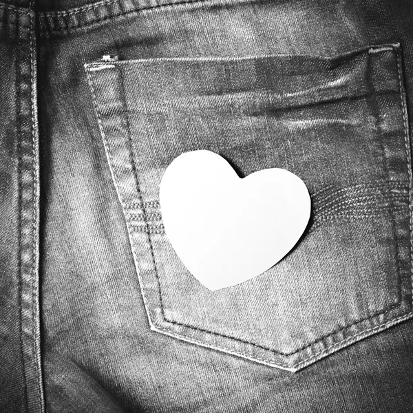 Cuore sulla tasca di jeans — Foto Stock