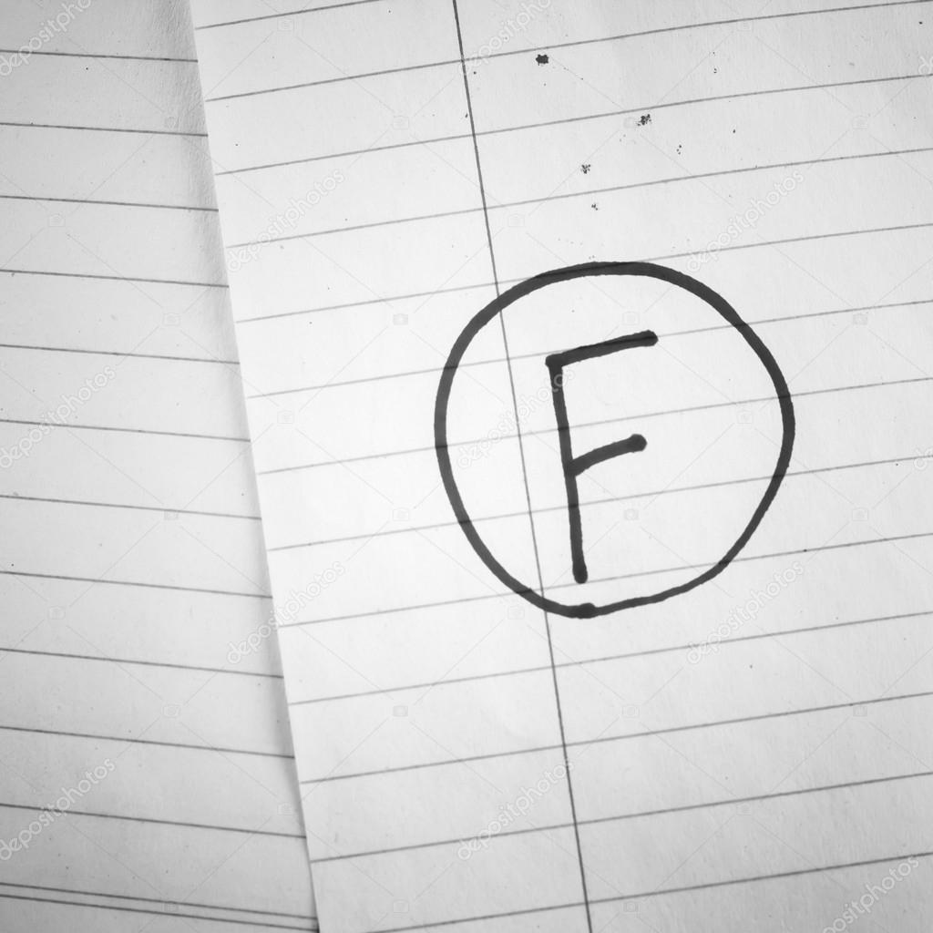 Grade f on line paper