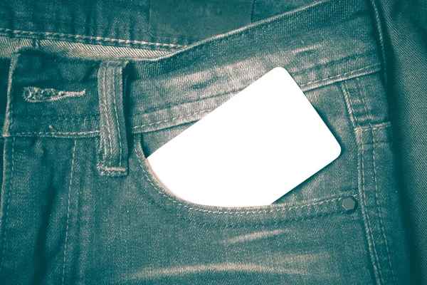 W kieszeni jean wizytówkę — Zdjęcie stockowe