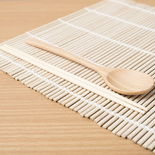 Wood spoon and chopstick — Stock Photo, Image
