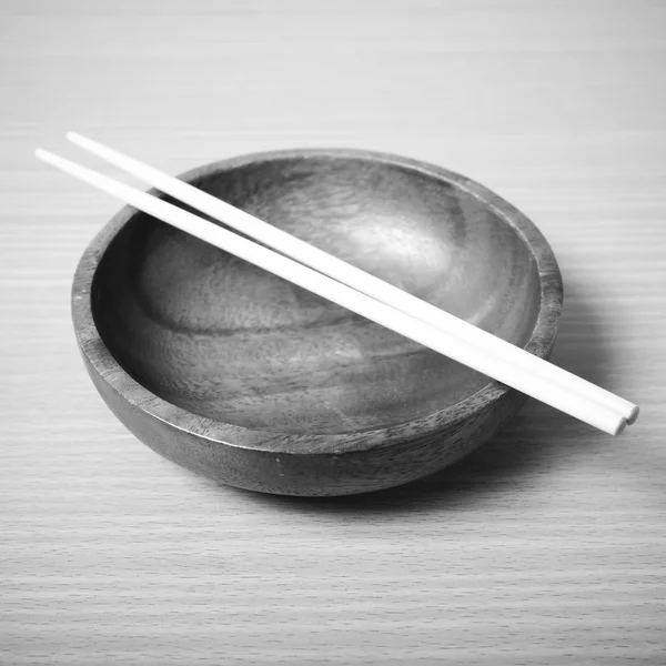 Üres tál chopstick fekete-fehér szín hang stílus — Stock Fotó