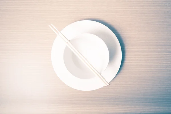 Pusta miska stylu vintage chopstick — Zdjęcie stockowe