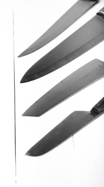 mutfak bıçak siyah ve beyaz rengi stili