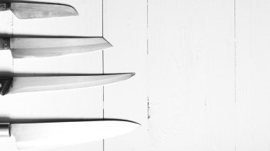 mutfak bıçak siyah ve beyaz rengi stili