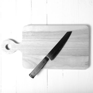 kesme tahtası siyah ve beyaz rengi tarzı mutfak bıçağı