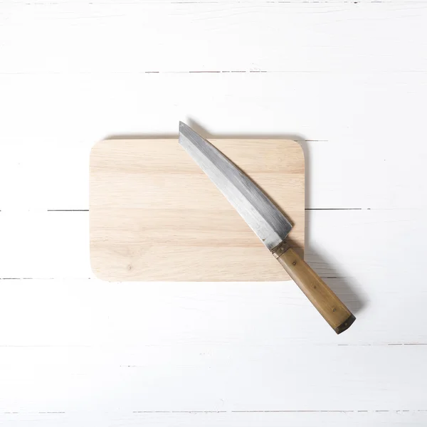 Μαχαίρι και ξύλο κοπής — Φωτογραφία Αρχείου