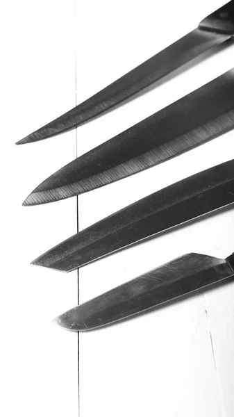 Küchenmesser schwarz und weiß Farbton Stil — Stockfoto