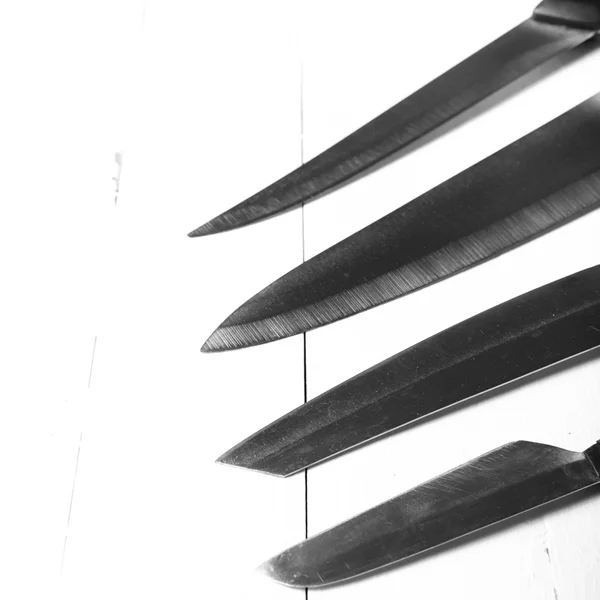 Kitchen knife  black and white tone color style — Stock Photo, Image