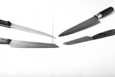 mutfak bıçak siyah ve beyaz rengi stili