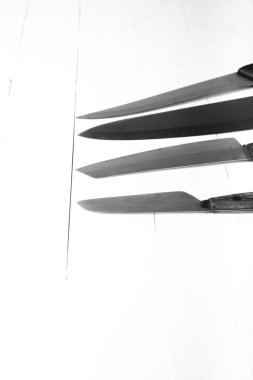 mutfak bıçak siyah ve beyaz rengi stili