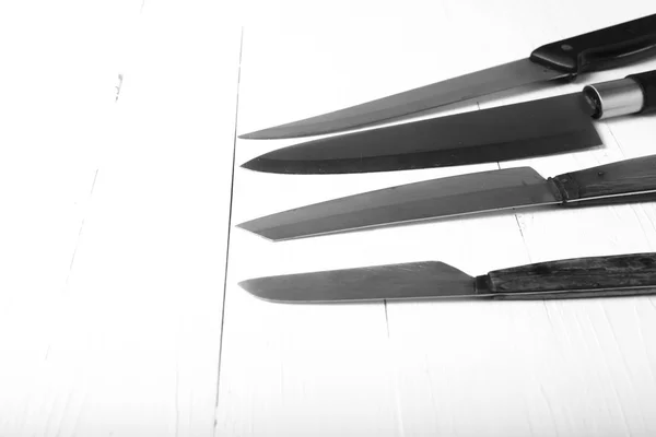 Кухонный нож черно-белый цвет — стоковое фото