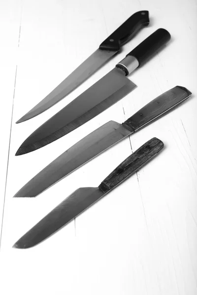 Kitchen knife  black and white tone color style — Stock Photo, Image