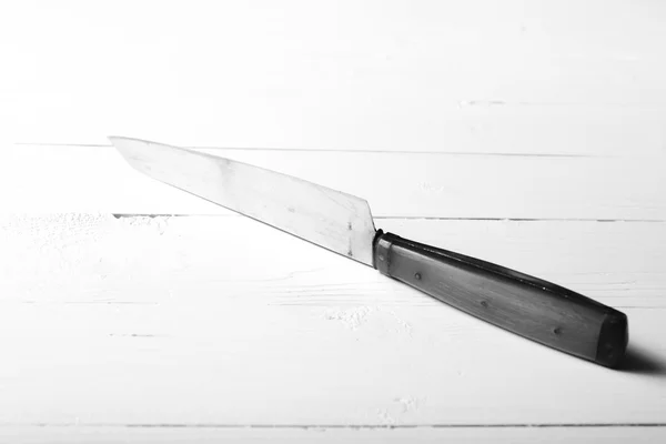 Kitchen knife black and white tone color style — Stock Photo, Image