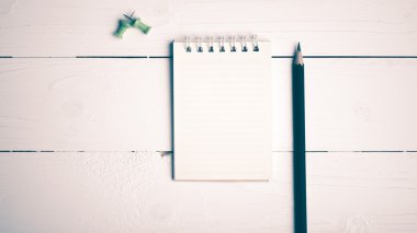 Not defteri ve kalem vintage tarzı