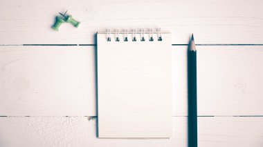 Not defteri ve kalem vintage tarzı