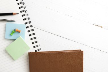 kahverengi defter ile ofis, banka donatımı