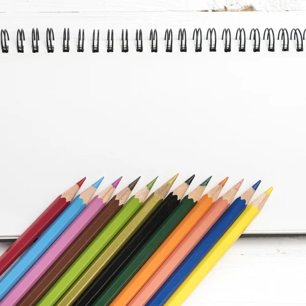 Notepad with color pencil — Stock Photo, Image