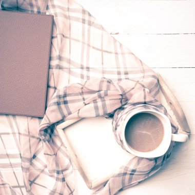 kahve ve eşarp arka plan vintage tarzı