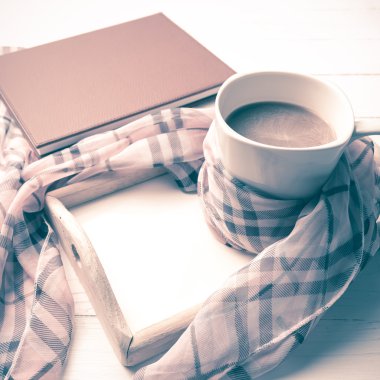 kahve ve eşarp arka plan vintage tarzı