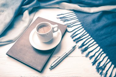 kahve ve eşarp arka plan vintage tarzı