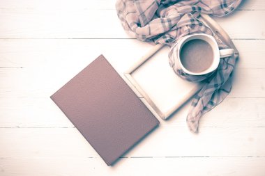 kahve ve eşarp arka plan vintage tarzı