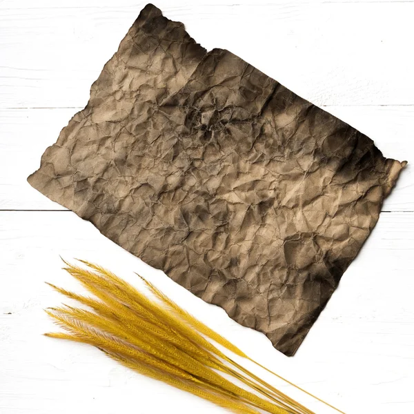 Stary papier brązowy i pszenicy — Zdjęcie stockowe